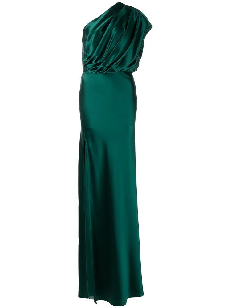 Michelle Mason asymmetric open back gown - Green Cover