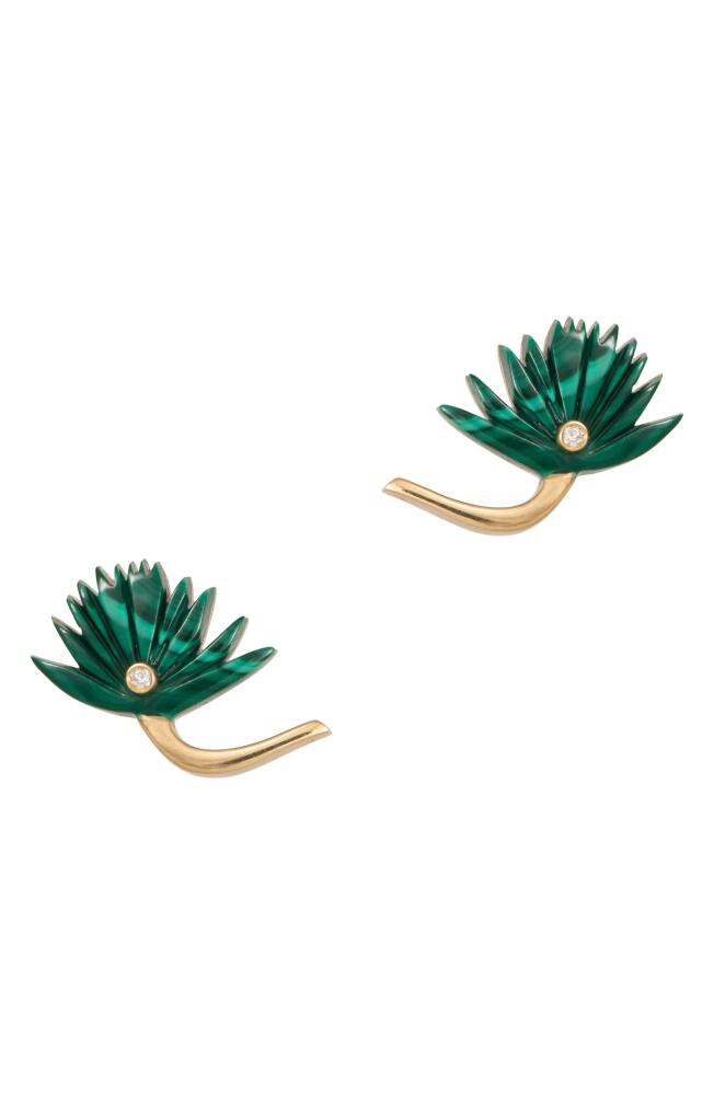 L'Atelier Nawbar Flower Stud Earrings in Malachite Cover