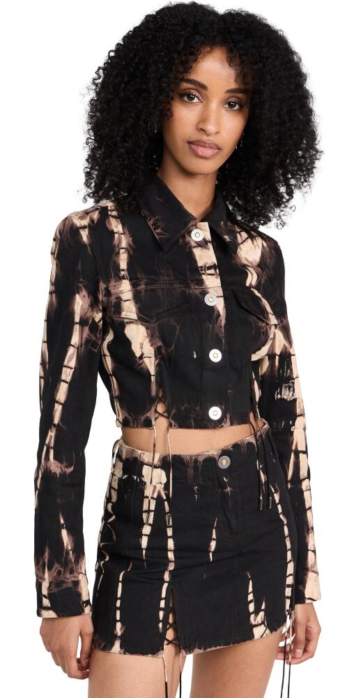 Dion Lee V-Wire Crop Denim Jacket Black Multi Cover