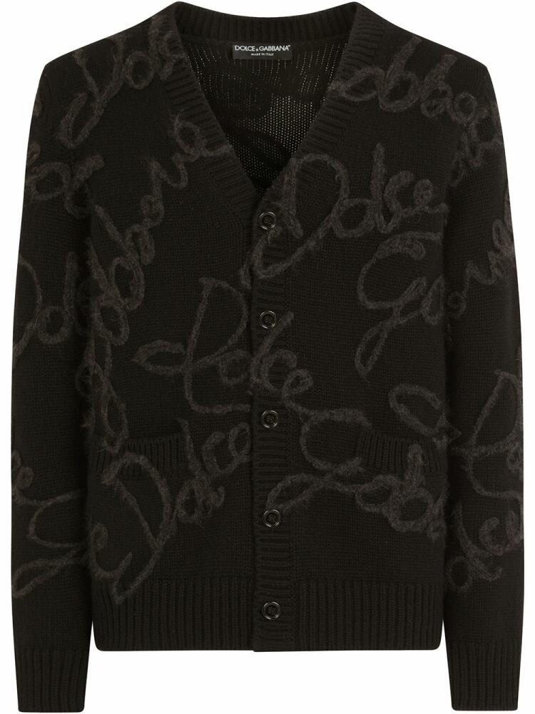 Dolce & Gabbana logo-embroidered cardigan - Black Cover