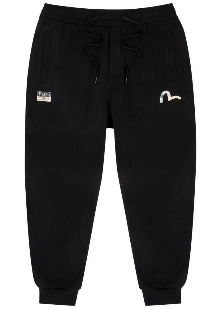 Evisu Kamon and The Great Wave Printed Cotton Sweatpants - Black Cover