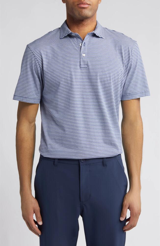 Peter Millar Crown Comfort Stripe Pima Cotton Polo in Atlantic Blue Cover