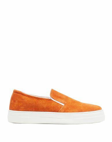 8 By Yoox Leather Low-top Flatform Slip-on Sneakers Man Sneakers Orange Calfskin Cover