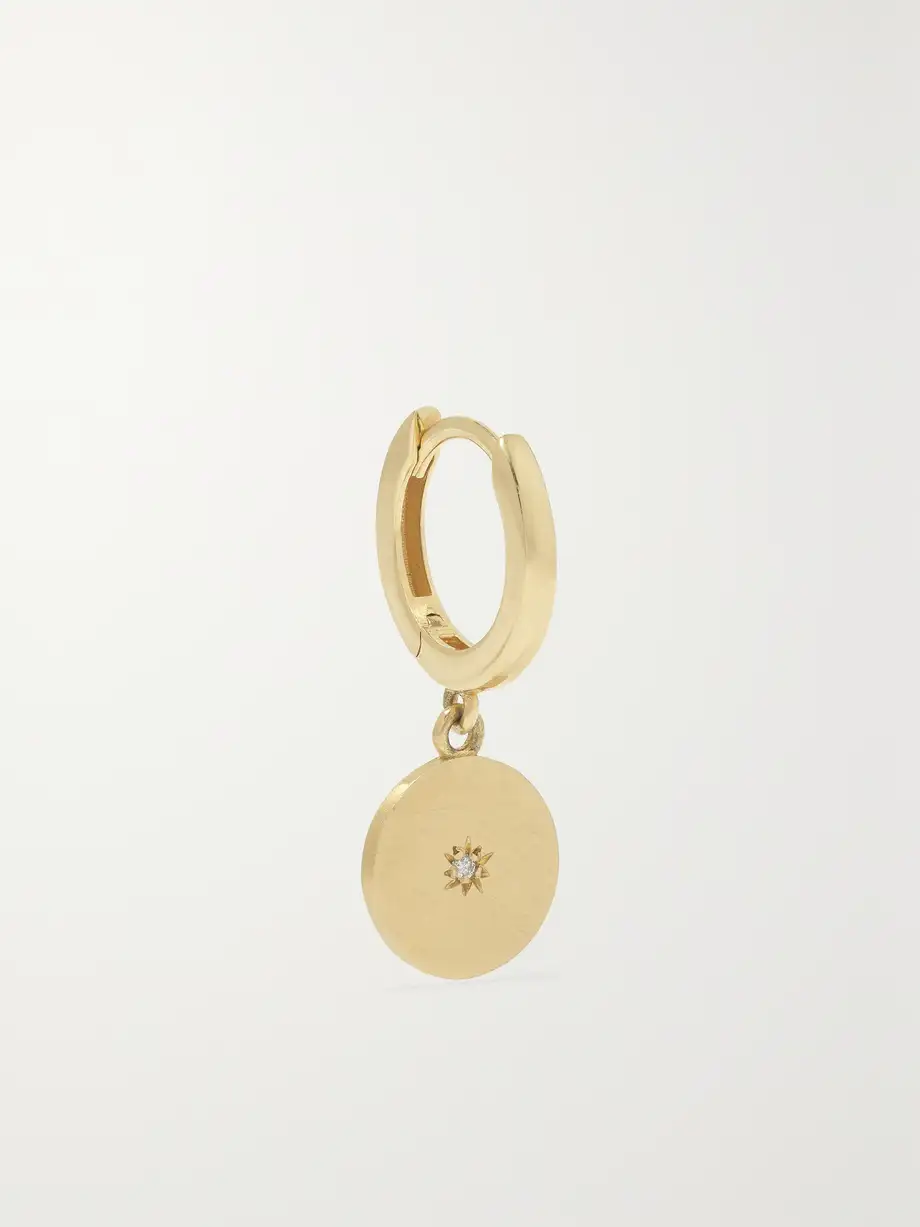 Andrea Fohrman - Full Moon 14-karat Gold Diamond Single Hoop Earring - One size Cover