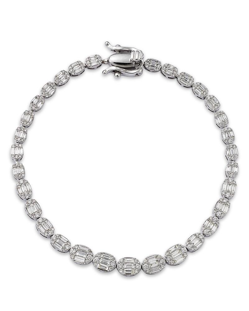 Bloomingdale's Fine Collection Diamond Round & Baguette Tennis Bracelet in 14K White Gold, 2.25 ct. t. w. Cover