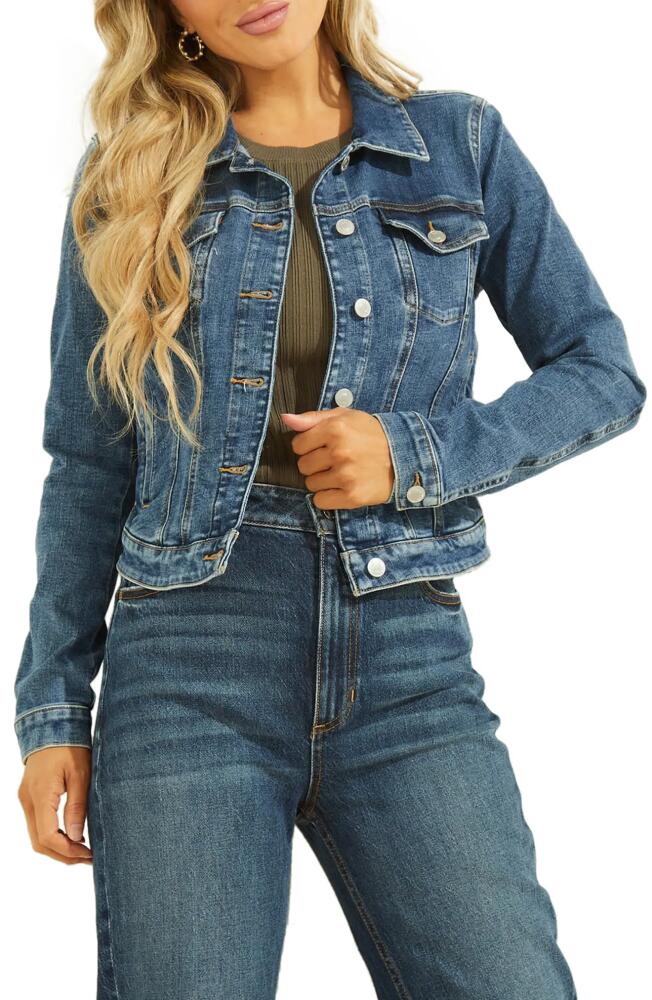 GUESS Sexy Denim Trucker Jacket in Blue Cover