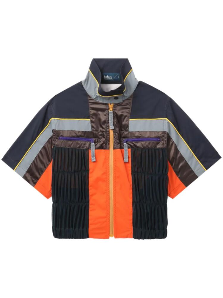 Kolor panelled mock-neck shirt - Orange Cover