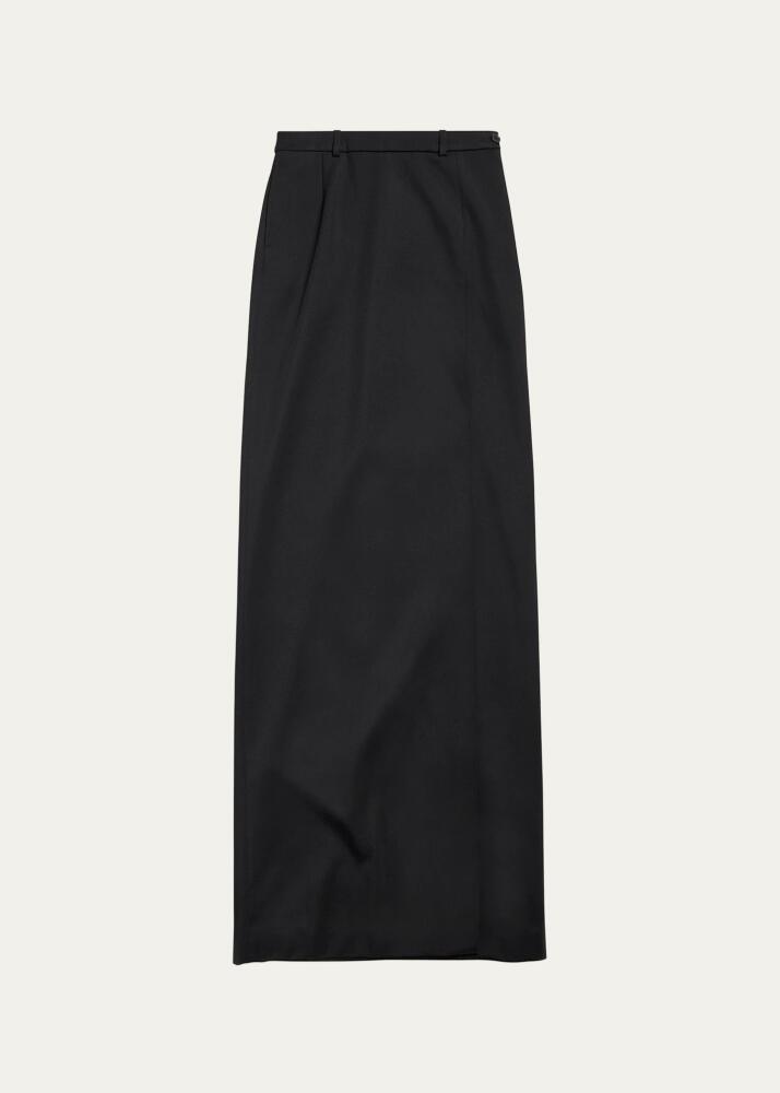 Balenciaga Slit Tailored Wool Skirt Cover