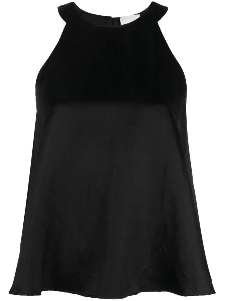 Alysi satin sleeveless blouse - Black Cover