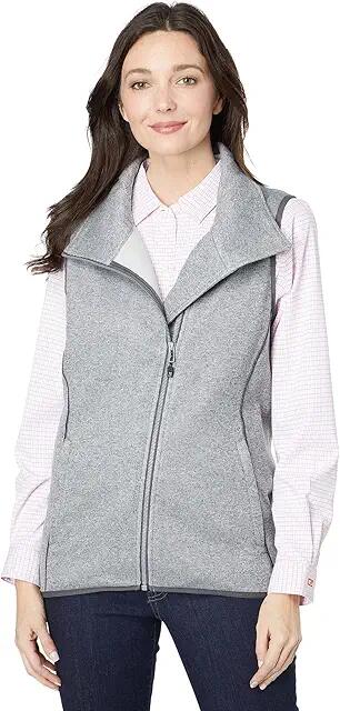 Cutter & Buck Mainsail Sweater-Knit Full Zip Vest (Polished Heather) Women's Clothing Cover