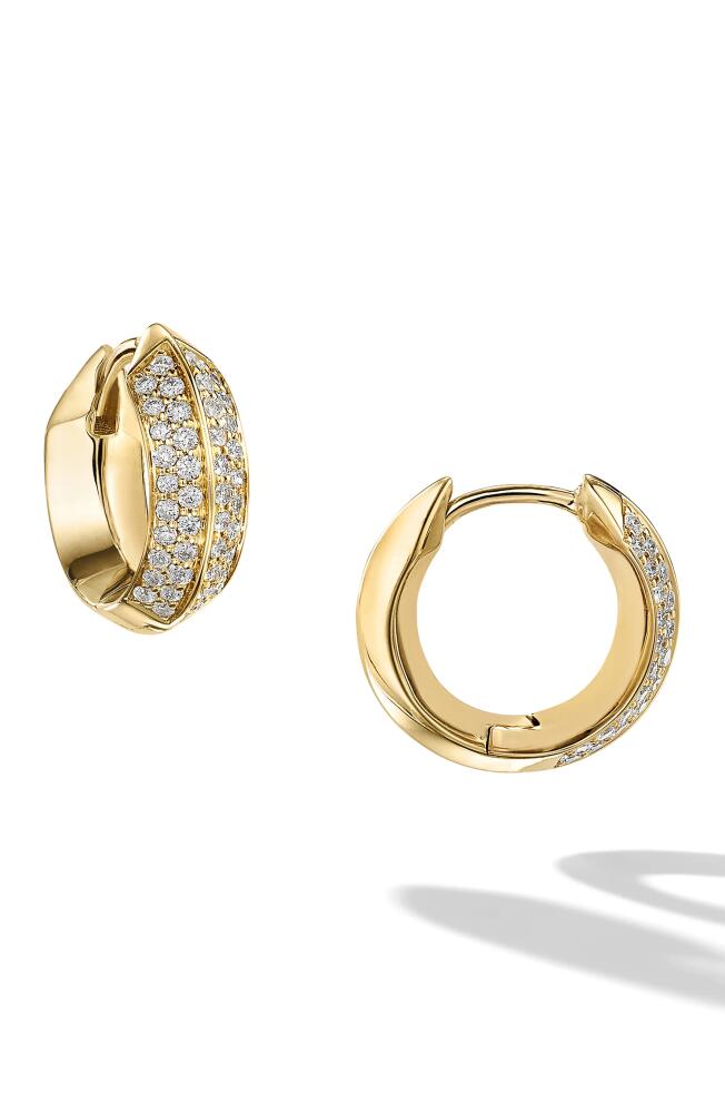 Cast Defiant Iced Diamond Huggie Hoop Earrings in Gold Cover