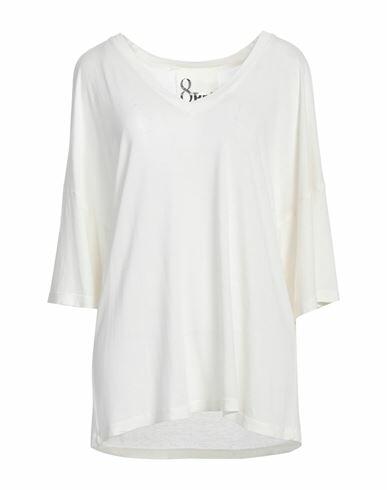 8pm Woman T-shirt Ivory Viscose, Linen Cover