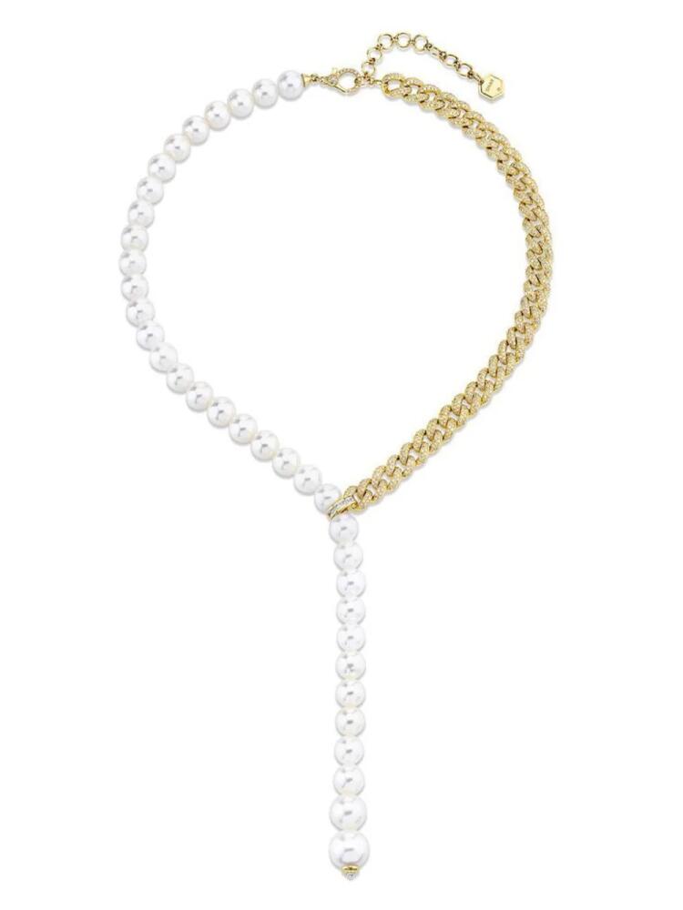 SHAY 18kt yellow gold Split pearl and diamond necklace Cover