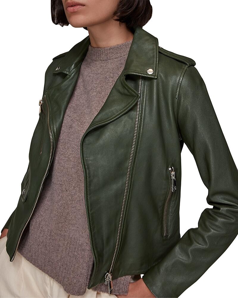 Whistles Agnes Leather Moto Jacket Cover