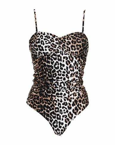 Ganni Woman One-piece swimsuit Camel Recycled polyamide, Elastane Cover