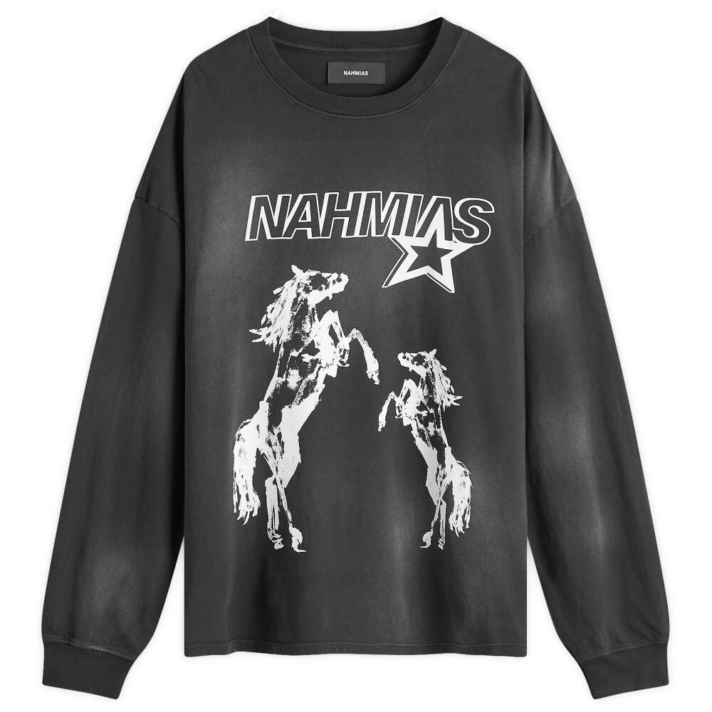 Nahmias Men's Horses Long Sleeve T-Shirt Cover