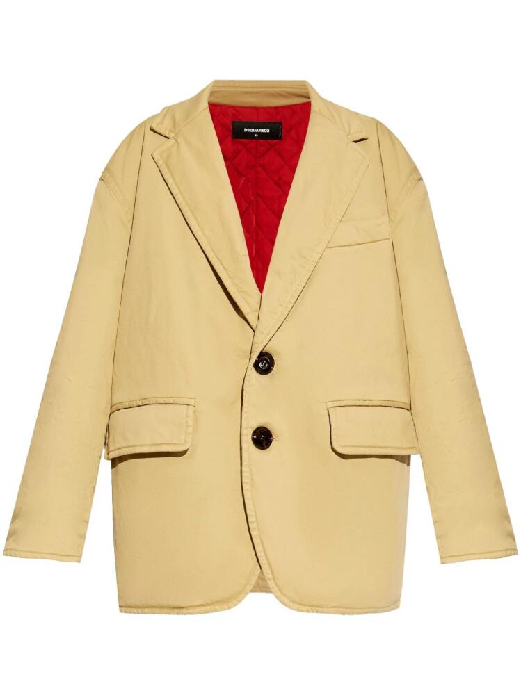 DSQUARED2 cotton single-breasted blazer - Yellow Cover