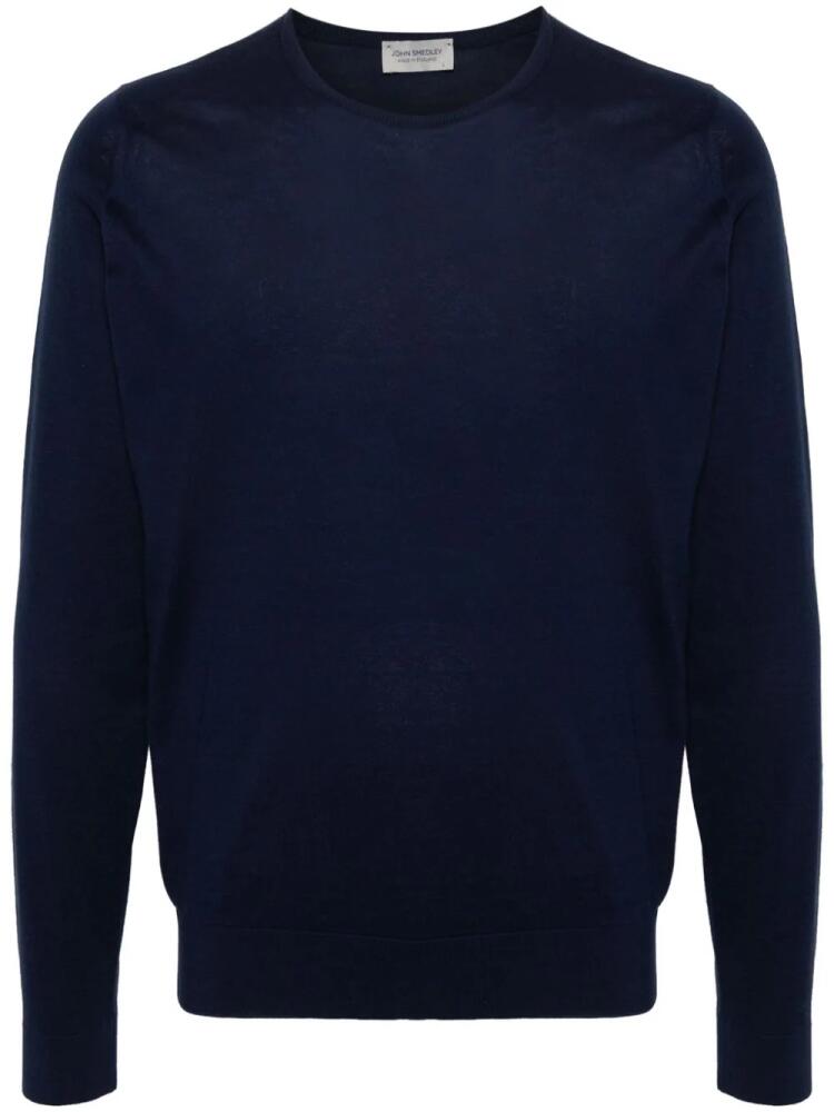 John Smedley cotton crew-neck jumper - Blue Cover