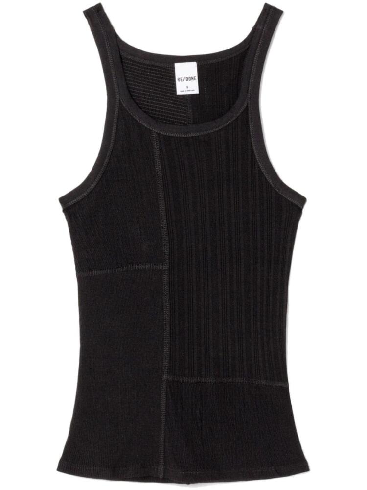 RE/DONE panelled cotton tank top - Black Cover