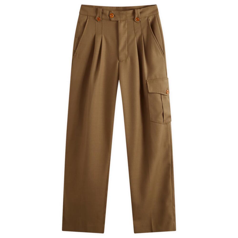 Uniform Bridge Men's Cargo Pocket Trousers in Khaki Beige Cover