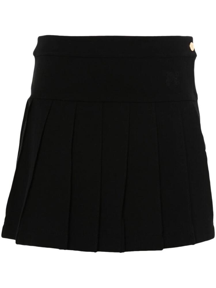 Palm Angels monogram-embroidered mini skirt - Black Cover