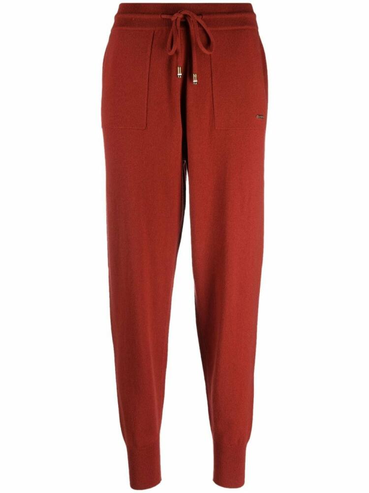 BOSS drawstring waist wool track pants - Red Cover