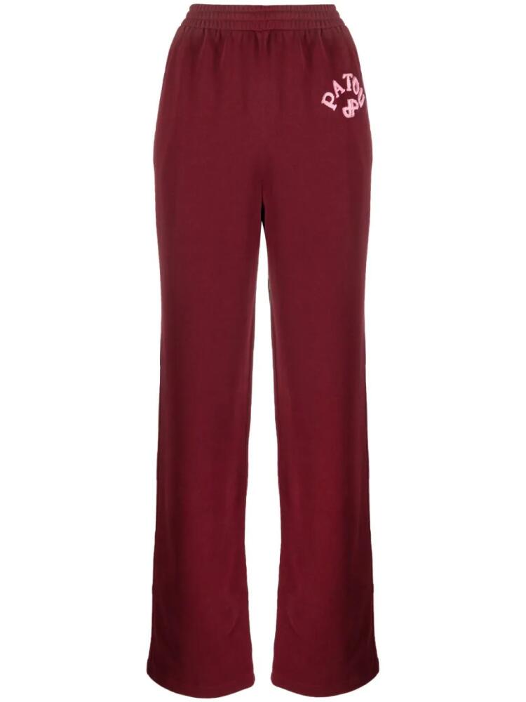 Patou appliqué-logo organic cotton track pants - Red Cover