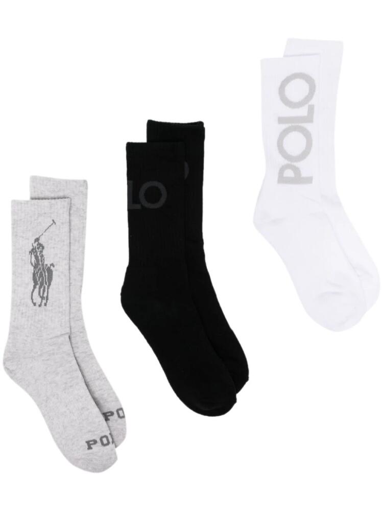 Polo Ralph Lauren logo-print socks(set of three) - Grey Cover