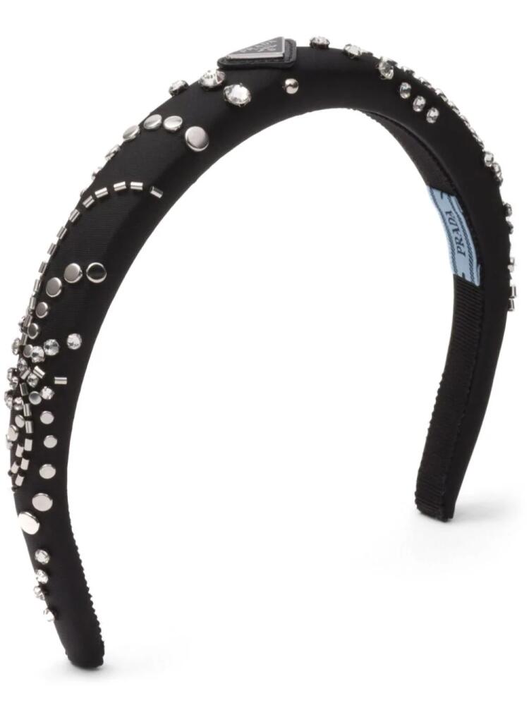 Prada Re-Nylon crystal-embellished headband - Black Cover