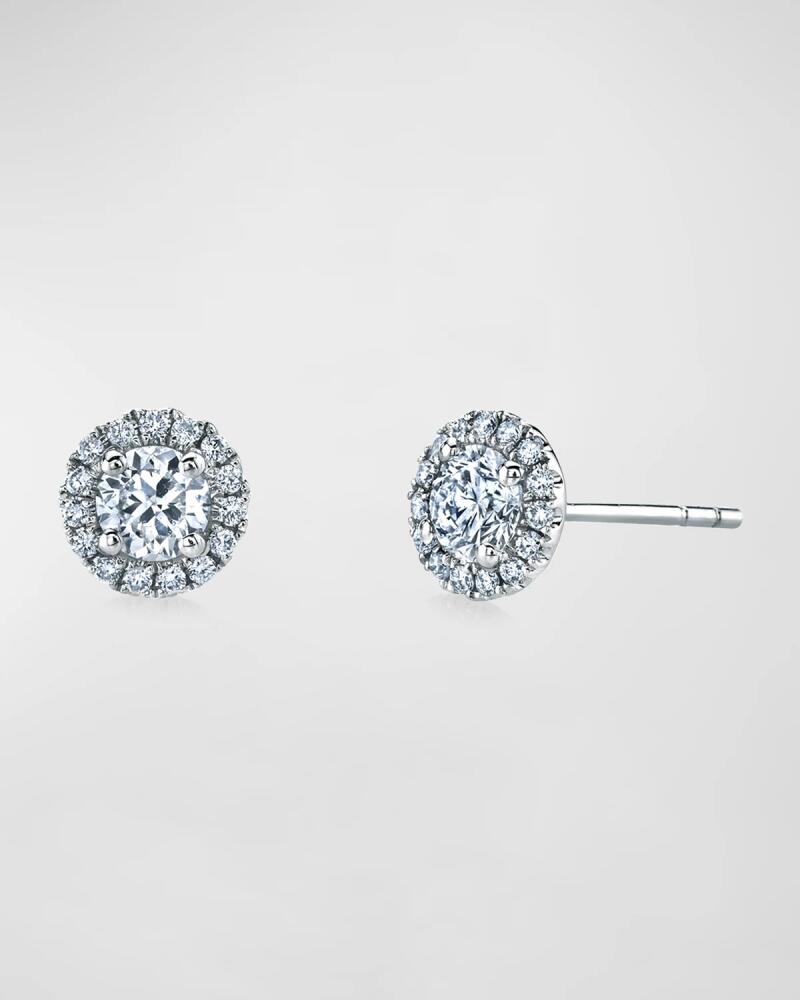 Neiman Marcus Diamonds Round Diamond Halo Stud Earrings, 1.3tcw Cover