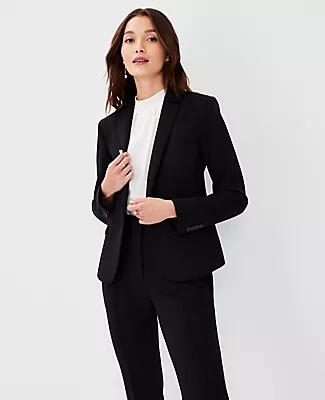 Ann Taylor The One-Button Blazer in Double Knit Cover