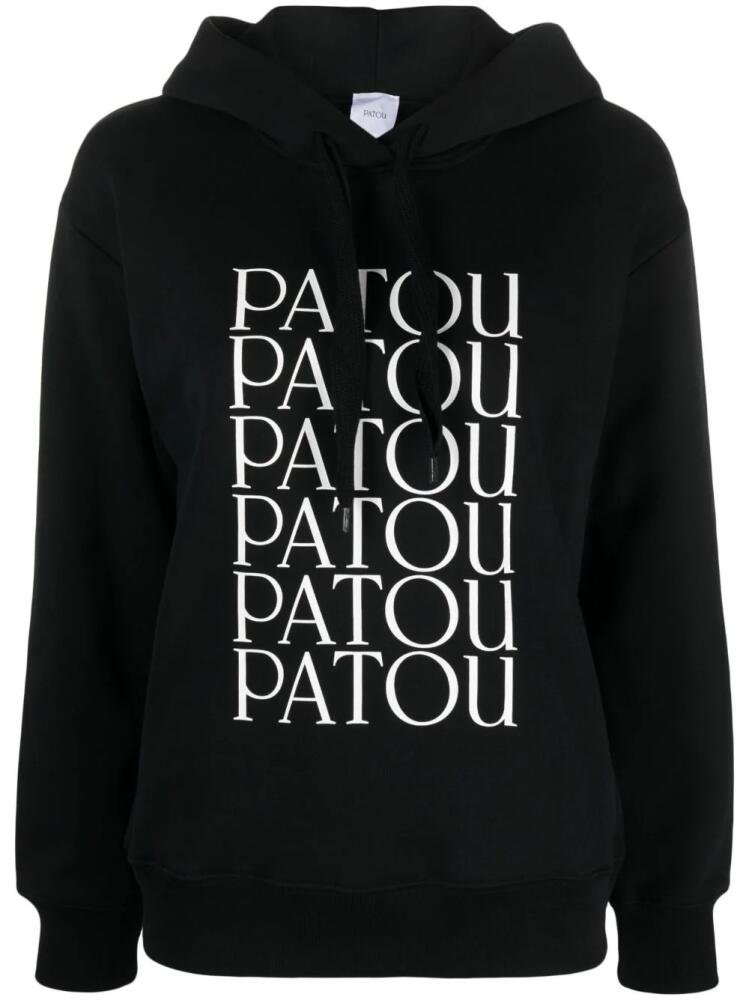 Patou logo-print organic cotton hoodie - Black Cover