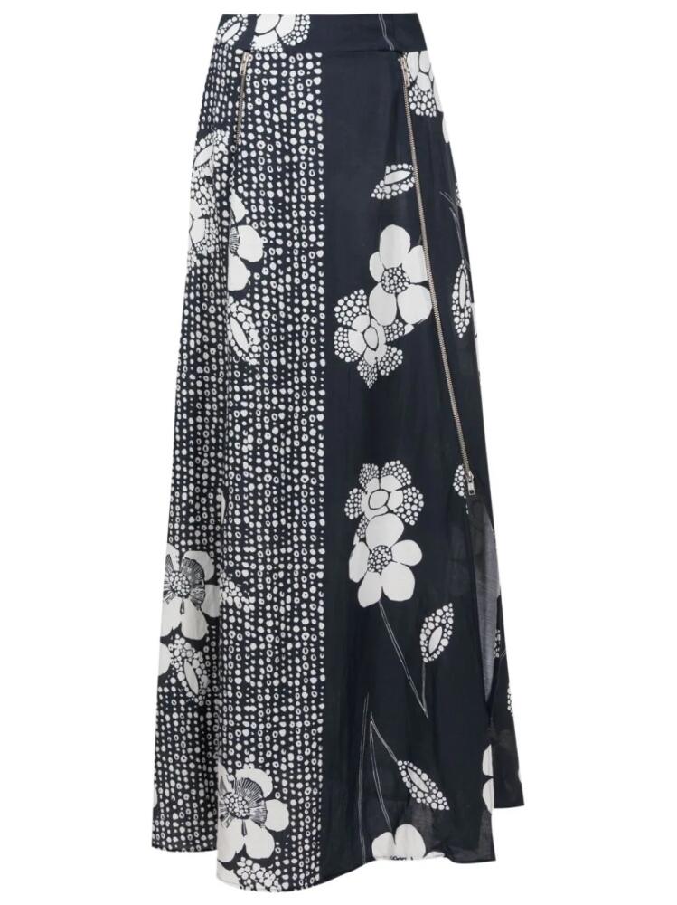 Amir Slama floral-print high-waist skirt - Black Cover