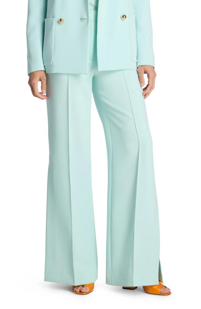 St. John Collection Stretch Cady Wide Leg Pants in Mint Cover