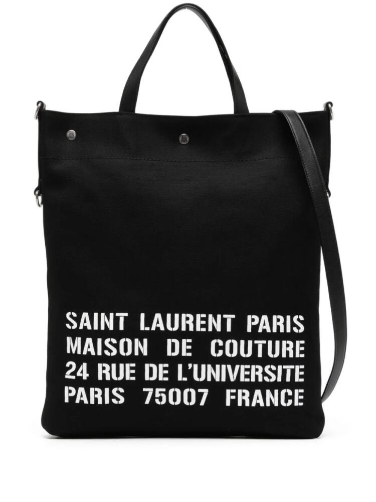 Saint Laurent North/South canvas tote bag - Black Cover