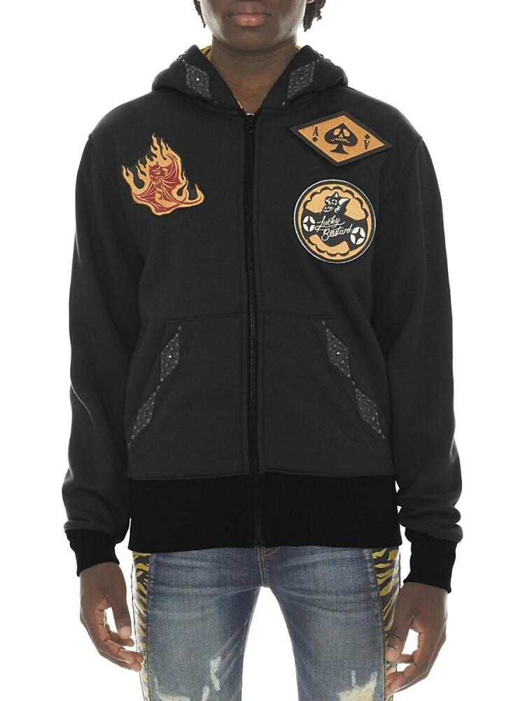 Cult Of Individuality Men's Embroidered Zip Up Hoodie - Black Cover