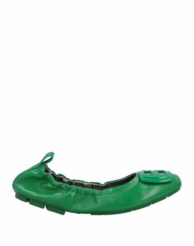 Hogan Woman Ballet flats Green Soft Leather Cover