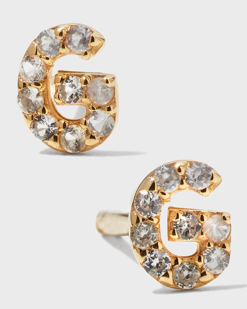 Tai White Sapphire Initial Stud Earring, Single Cover