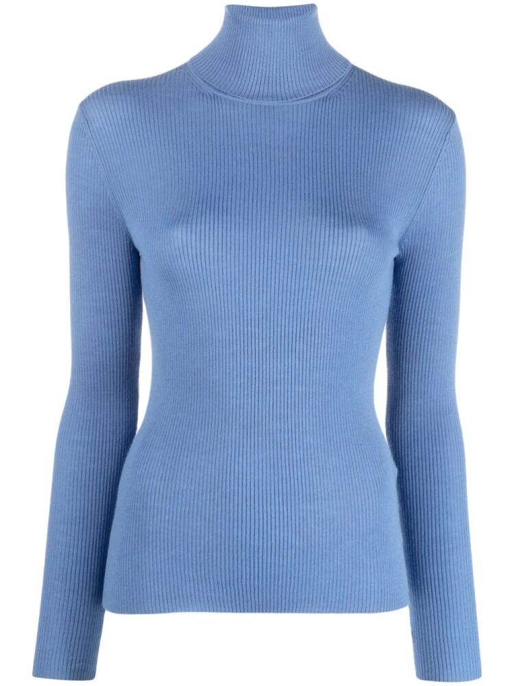 P.A.R.O.S.H. roll-neck ribbed wool jumper - Blue Cover