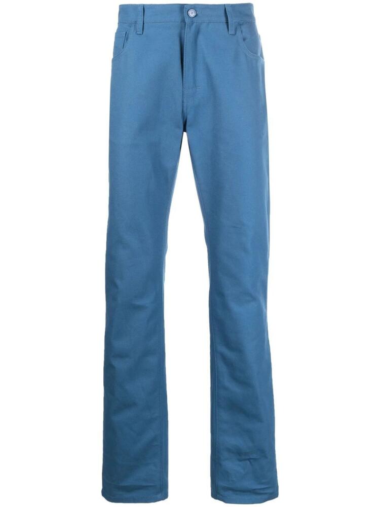 Raf Simons logo plaque straight-leg trousers - Blue Cover