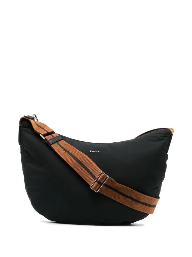 Zegna logo-patch shoulder bag - Black Cover