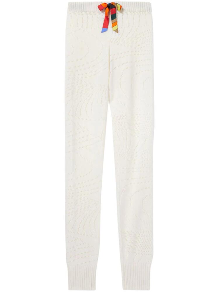 PUCCI pointelle-knit cashmere track pants - White Cover