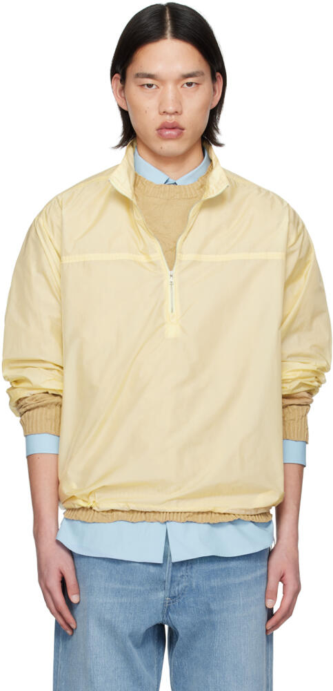 AURALEE Yellow Half-Zip Jacket Cover