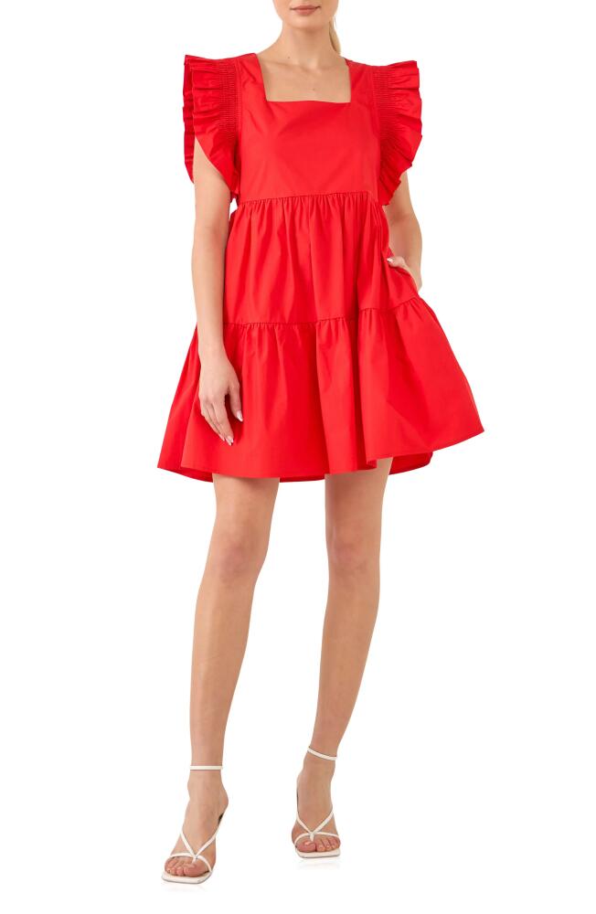 English Factory Cotton Minidress in Red Cover