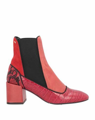 Cuplé Woman Ankle boots Red Textile fibers Cover