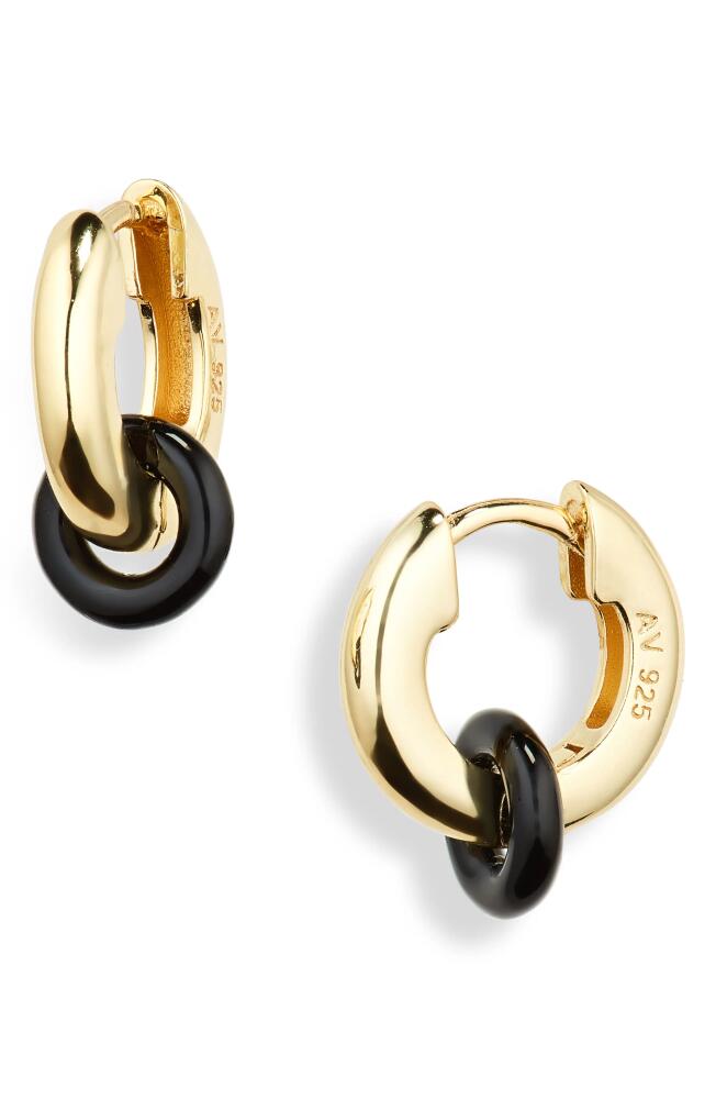 Argento Vivo Sterling Silver Interlock Hoop Earrings in Gold Cover