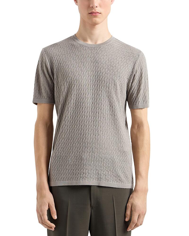 Emporio Armani Short Sleeved Jacquard Sweater Tee Cover