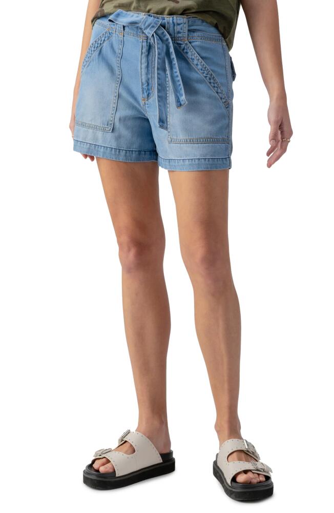 Sanctuary Reissue High Waist Sash Denim Shorts in Sun Drench Cover