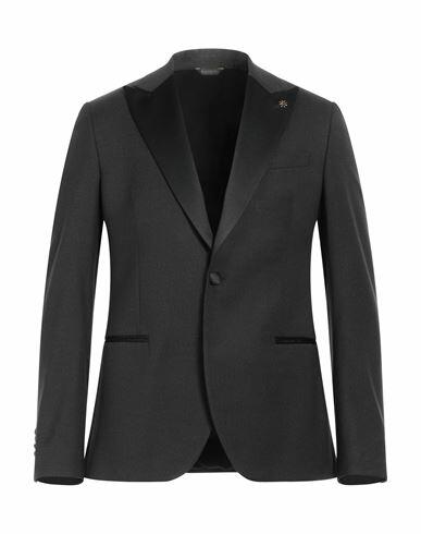 Manuel Ritz Man Blazer Black Polyester, Viscose, Elastane Cover