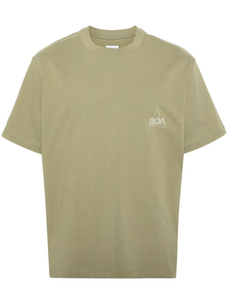 ROA logo-print cotton T-shirt - Green Cover